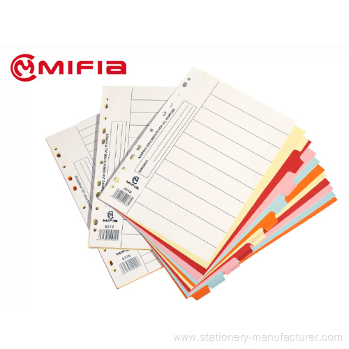 Separate Paper Card Environmental Health Tab Dividers